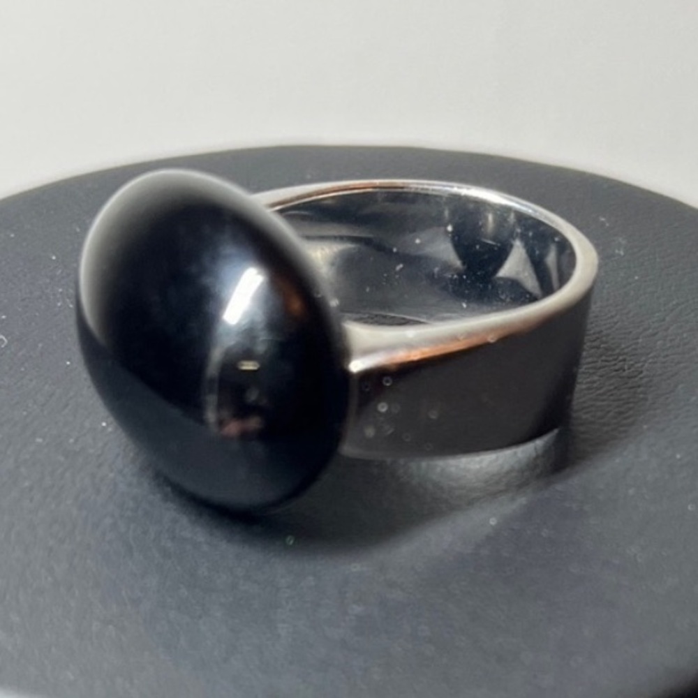 MORELLATO Black Stone STAINLESS STEEL  Ring. Size 7